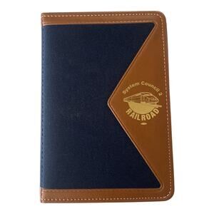System Council 2 Blue/ Brown Railroad Note Pad Padfolio